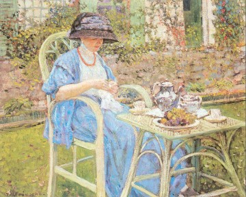  uno Decoraci%C3%B3n Paredes - Desayuno en el jardín Mujeres impresionistas Frederick Carl Frieseke